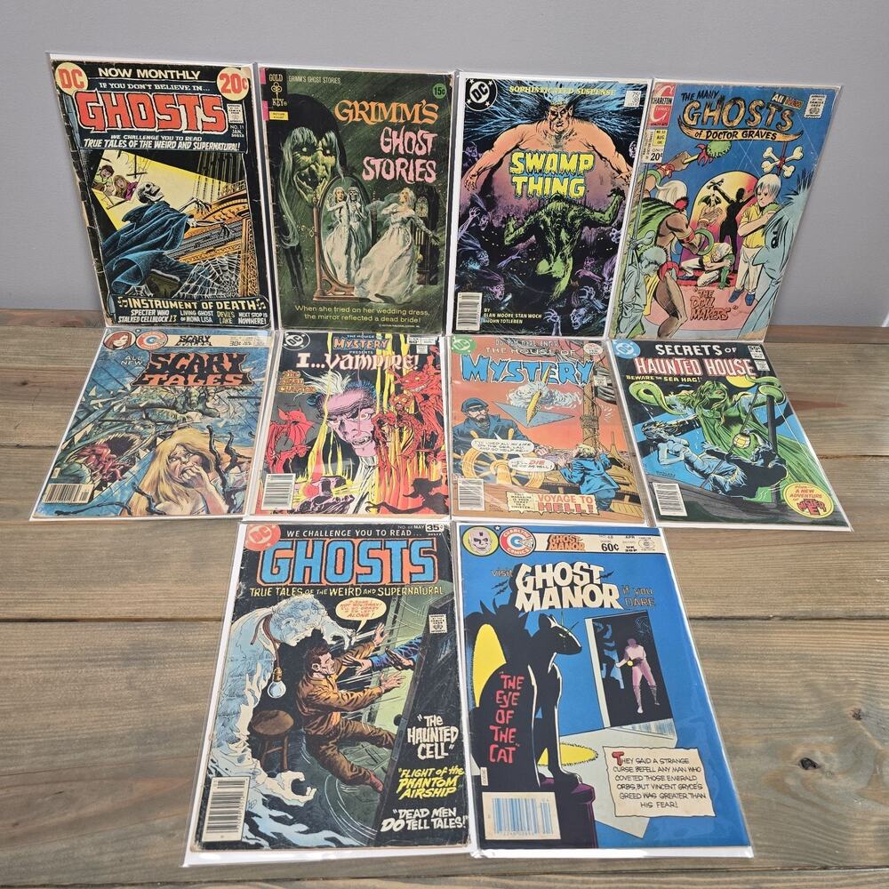 Vintage Horror Comic Lot 10 Books Bronze Age DC Charlton Swamp Thing 38 Grimms 1